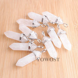 10pcs Gem Stone Pendants Crystal Point Pendulum Reiki Chakra Jewelry