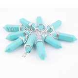 10pcs Turquoise Hexagonal Point Pendulum Pendants