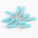 10pcs Turquoise Hexagonal Point Pendulum Pendants
