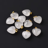 10pcs Gemstone Heart Pendants for Jewelry Making DIY Bracelet Necklace 18x15mm