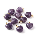 10pcs Gemstone Heart Pendants for Jewelry Making DIY Bracelet Necklace 18x15mm