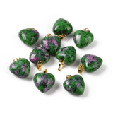 10pcs Gemstone Heart Pendants for Jewelry Making DIY Bracelet Necklace 18x15mm