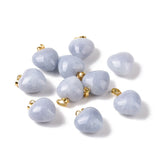10pcs Gemstone Heart Pendants for Jewelry Making DIY Bracelet Necklace 18x15mm