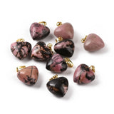 10pcs Gemstone Heart Pendants for Jewelry Making DIY Bracelet Necklace 18x15mm