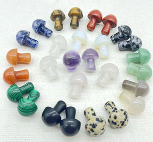 10pcs Natural Gemstone Quartz Crystal Mushroom Shape Charms