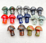 10pcs Natural Gemstone Quartz Crystal Mushroom Shape Charms