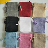 10pcs Natural Linen Jute Drawstring Gift Bags Wedding Party Favor Pouch