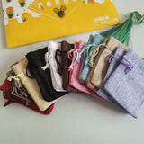 10pcs Natural Linen Jute Drawstring Gift Bags Wedding Party Favor Pouch
