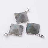 10pcs Natural Labradorite Pendants Mixed Shape DIY Jewelry Accessories