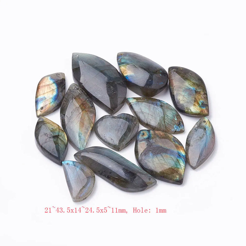 10pcs Natural Labradorite Pendants Mixed Shape DIY Jewelry Accessories