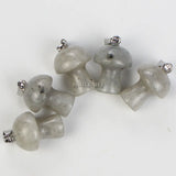 Labradorite Mushroom Pendant Beads for Necklace Making