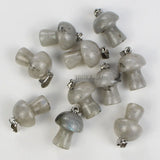 Labradorite Mushroom Pendant Beads for Necklace Making