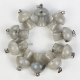 Labradorite Mushroom Pendant Beads for Necklace Making