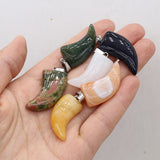 10pcs Agates Opal Watermelon Rose Quartz Stone Pendant Necklace