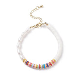 Natural Pearl & Clay Beaded Bracelet Preppy Bohemia Jewelry DIY Decorations