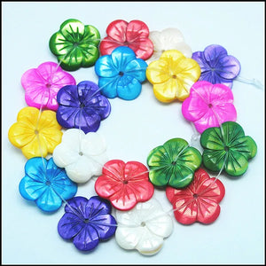 10pcs Natural Pink Shell Flowers Pearl DIY Craft Items for Jewelry Findings