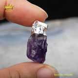 10pcs Purple Quartz Nugget Pendants, Silver Caps, Amethysts Charms