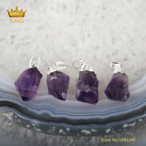 10pcs Purple Quartz Nugget Pendants, Silver Caps, Amethysts Charms