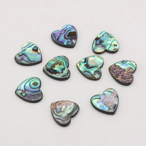10pcs Heart Abalone Shell Beads for DIY Jewelry Making