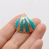 10pcs Natural Shell Beads Scallop Shape for DIY Jewelry Necklace 25-30mm