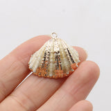 10pcs Natural Shell Beads Scallop Shape for DIY Jewelry Necklace 25-30mm