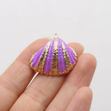 10pcs Natural Shell Beads Scallop Shape for DIY Jewelry Necklace 25-30mm