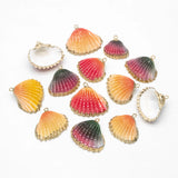 10pcs Plated Shell Pendants, Beach Theme Jewelry Supplies