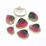 10pcs Plated Shell Pendants, Beach Theme Jewelry Supplies