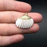 10pcs Plated Shell Pendants, Natural Shell Charms
