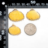 10pcs Plated Shell Pendants, Yellow/ Orange/ Red (#V1390)