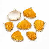 10pcs Plated Shell Pendants, Yellow/ Orange/ Red (#V1390)