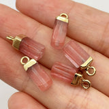10pcs Natural Stone Amethyst Malachite Quartz Pendants Charms for Jewelry Making
