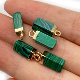 10pcs Natural Stone Amethyst Malachite Quartz Pendants Charms for Jewelry Making
