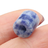 10pcs Natural Stone Beads Cylindrical Turquoises Yellow Jade Big Hole Beads