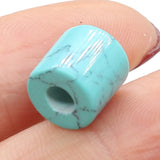10pcs Natural Stone Beads Cylindrical Turquoises Yellow Jade Big Hole Beads