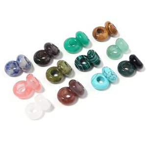 10pcs Natural Stone Agate Abacus Beads for Jewelry Making DIY
