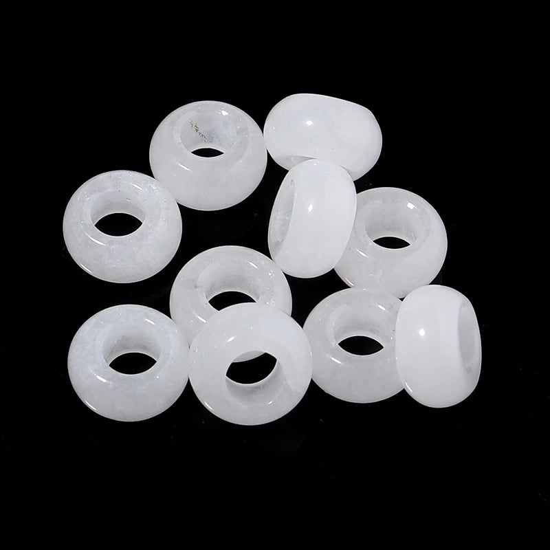10pcs Natural Stone Agate Abacus Beads for Jewelry Making DIY