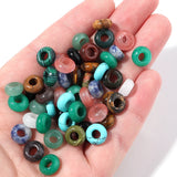 10pcs Natural Stone Agate Abacus Beads for Jewelry Making DIY