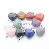 10pcs Natural Stone Heart Bead Pendant for Jewelry Making