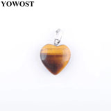 10pcs Natural Stone Heart Bead Pendant for Jewelry Making