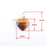 10pcs Natural Stone Heart Bead Pendant for Jewelry Making