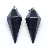 10pcs Natural Stone Crystal Hexagonal Pointed Pendant Necklace Jewelry Making