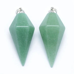 10pcs Natural Stone Crystal Hexagonal Pointed Pendant Necklace Jewelry Making