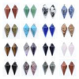 10pcs Natural Stone Crystal Hexagonal Pointed Pendant Necklace Jewelry Making