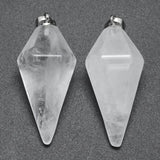 10pcs Natural Stone Crystal Hexagonal Pointed Pendant Necklace Jewelry Making