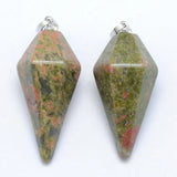 10pcs Natural Stone Crystal Hexagonal Pointed Pendant Necklace Jewelry Making
