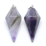 10pcs Natural Stone Crystal Hexagonal Pointed Pendant Necklace Jewelry Making