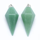 10pcs Natural Stone Crystal Hexagonal Pointed Pendant Necklace Jewelry Making