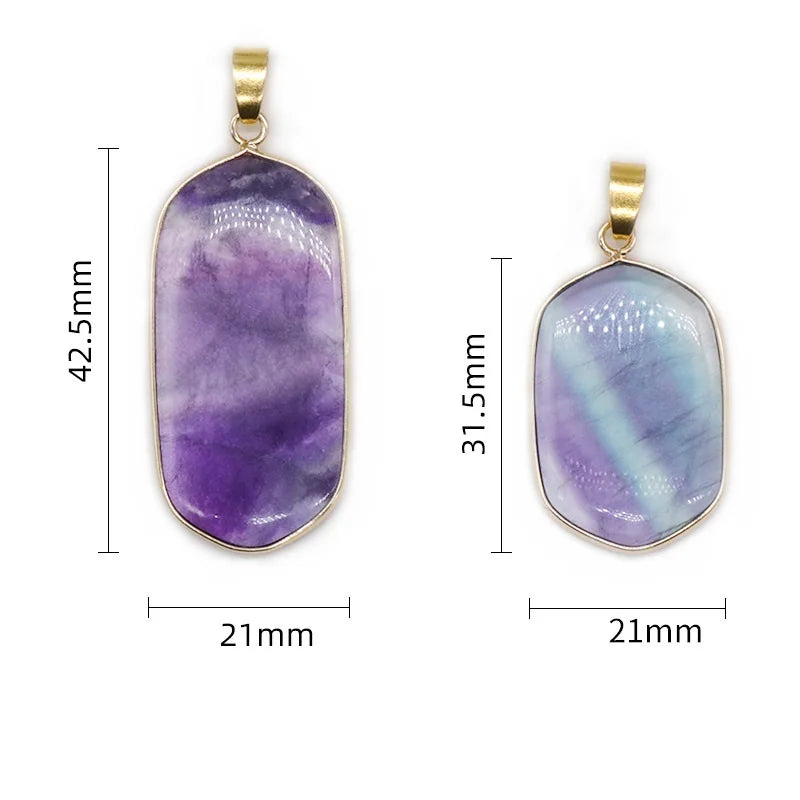 10pcs Colored Fluorite Crystal Stone Pendants DIY Earrings Jewelry Making