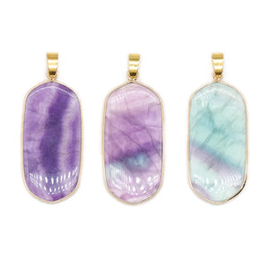10pcs Colored Fluorite Crystal Stone Pendants DIY Earrings Jewelry Making